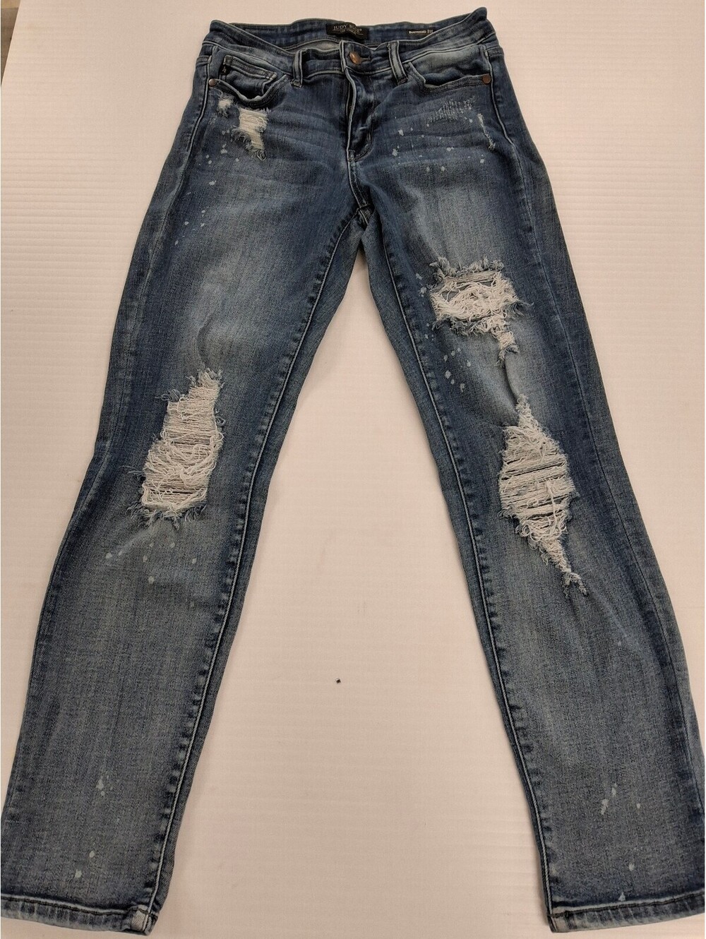 Judy Blue Boyfriend Fit Distressed Blue Denim Jeans Size 7/28